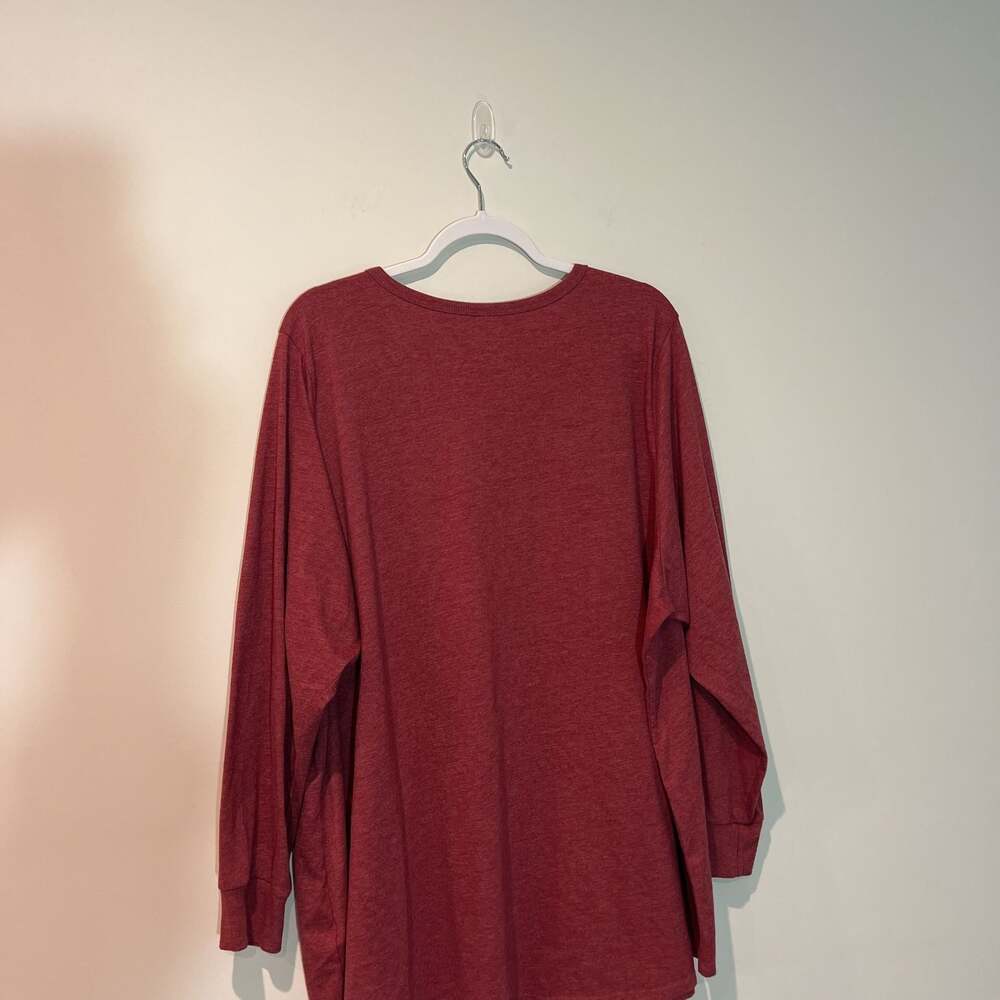 Torrid Women's Plus Size 5 Jester Light Red Girlfriend V-Neck Long Sleeve Tee - Picture 3 of 7